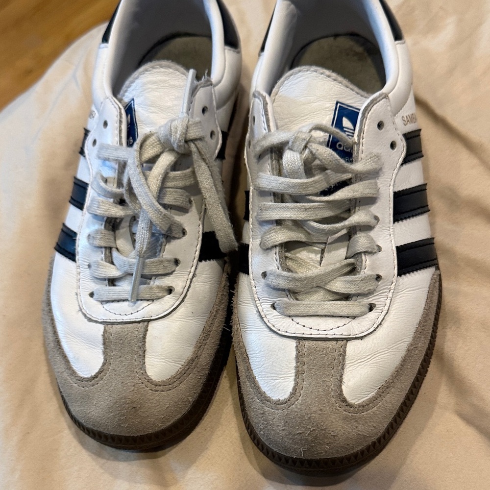Adidas Samba White and Black Kids Sneakers
